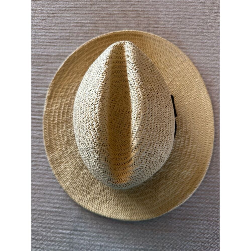 Banana Republic Unisex Straw Packable Hat Beige Wide Brim Summer - Picture 4 of 5